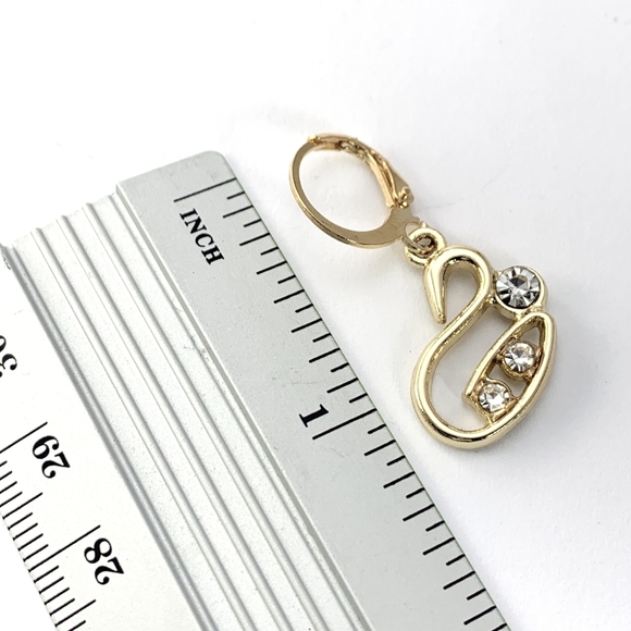 Small Swan Hoop Earrings - Picture 4 of 4